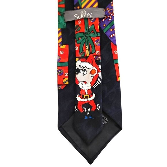 Christmas Tie Mice Wrapping Presents 60" Red Black Green Novelty by Surrey - Picture 4 of 6